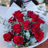 12 Roses Bouquet (more colour option) - Mitcham Central Flowers