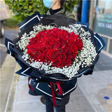 52 Rose & Gyp Bouquet (Luxury) - Mitcham Central Flowers