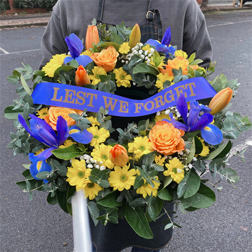 Anzac Day Wreath Yellow & Orange & Blue丨Melbourne Anzac Day Flowers