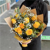 9 Roses & Gyp Bouquet (more colour) - Mitcham Central Flowers