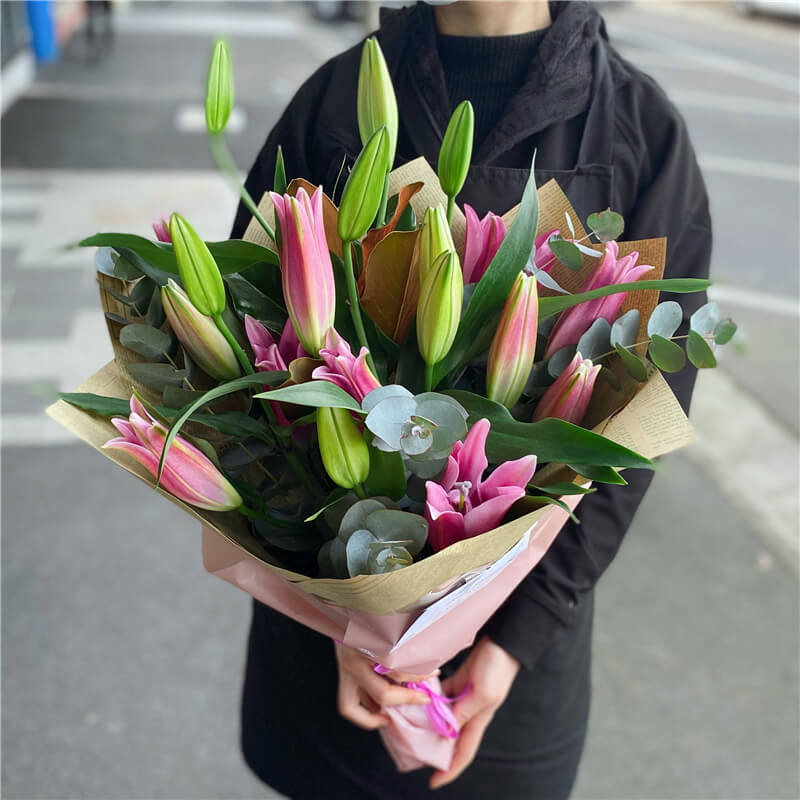 Bouquet of #Pink Oriental Lily