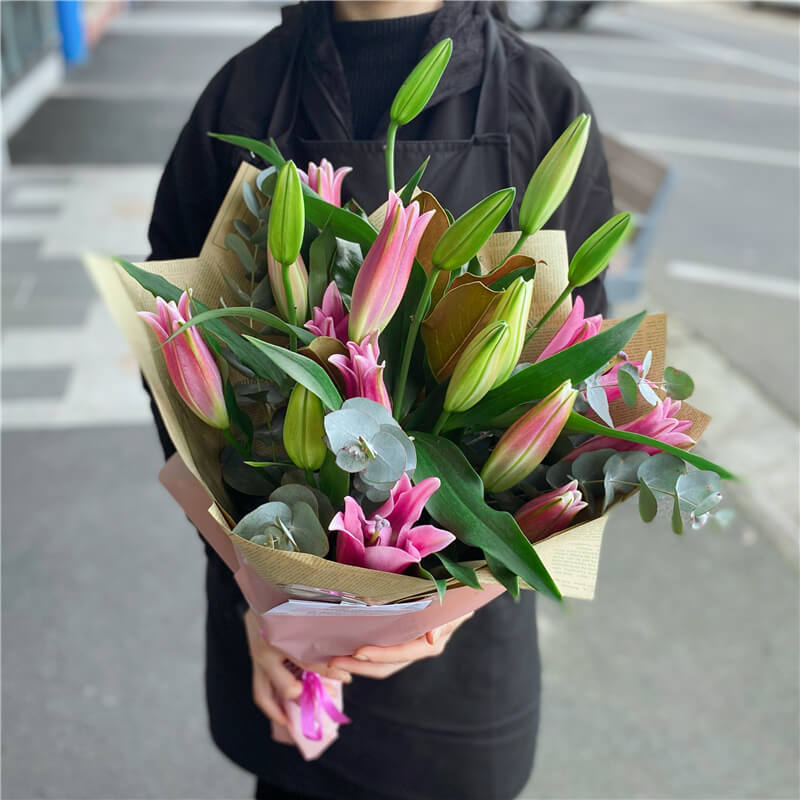 Bouquet of #Pink Oriental Lily