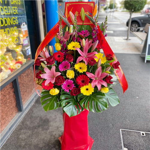Business Opening Flowers - Traditional 1.5m 墨尔本传统开业花篮