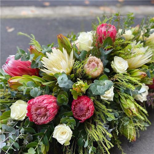 Funeral Casket Spray Flowers #5 80-120cm Australian Natives丨Funeral Flowers delivery Melbourne