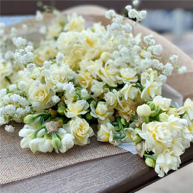 Paper Whites & Gyp Bouquet