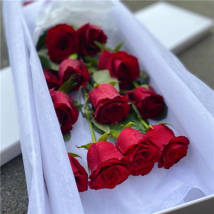 12 Roses Gift Box (more colour) - Mitcham Central Flowers