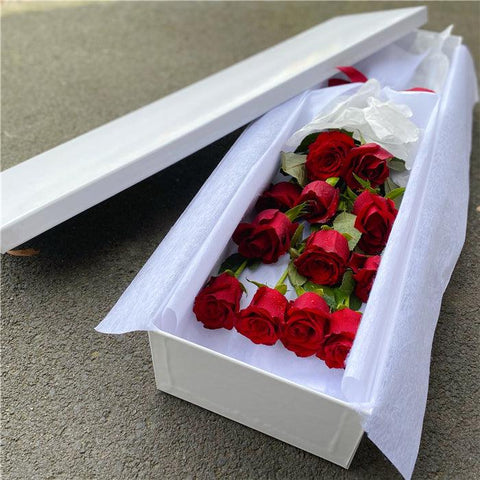 12 Roses Gift Box (more colour) - Mitcham Central Flowers
