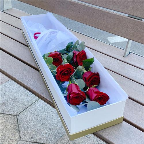 6 Roses Gift Box (more colour) - Mitcham Central Flowers