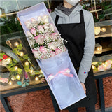 Luxury 24 Pink Roses & Gyp Gift Box