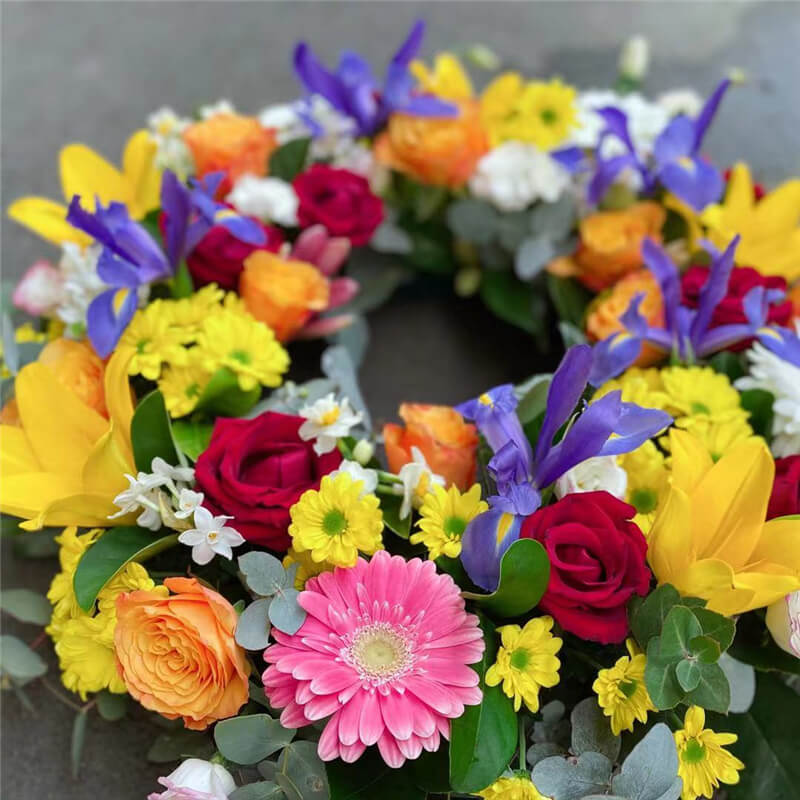 Funeral Wreath #7 Bright Mix丨Funeral Flowers delivery Melbourne