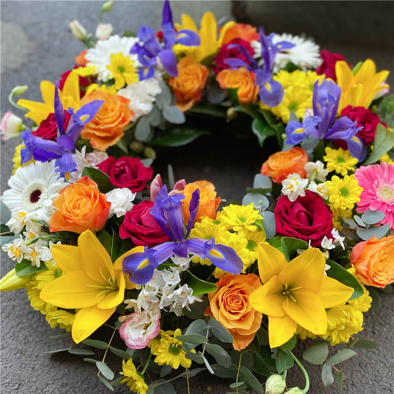 Funeral Wreath #7 Bright Mix丨Funeral Flowers delivery Melbourne