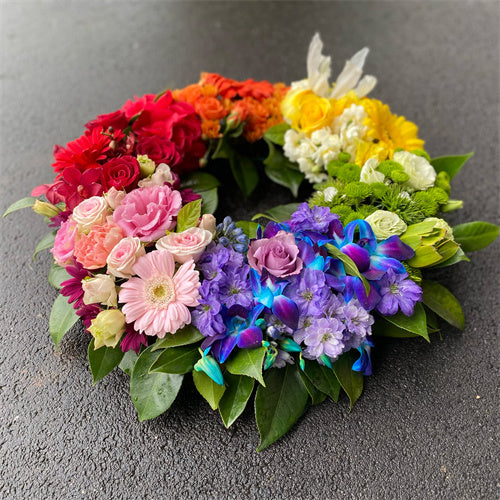 Funeral Wreath #14 Rainbow丨Funeral Flowers delivery Melbourne