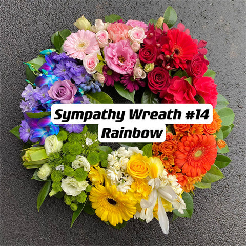 Sympathy Wreath #14 Rainbow