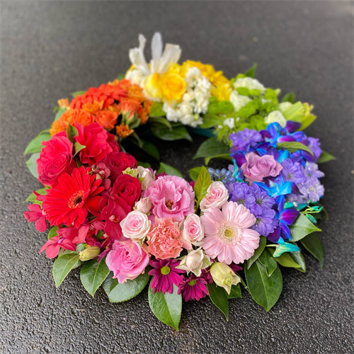 Funeral Wreath #14 Rainbow丨Funeral Flowers delivery Melbourne