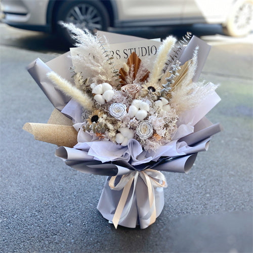 Neutral Everlasting Preserved Flower Bouquet Large Size丨Preserved Flowers丨Dry Flowers Melbourne