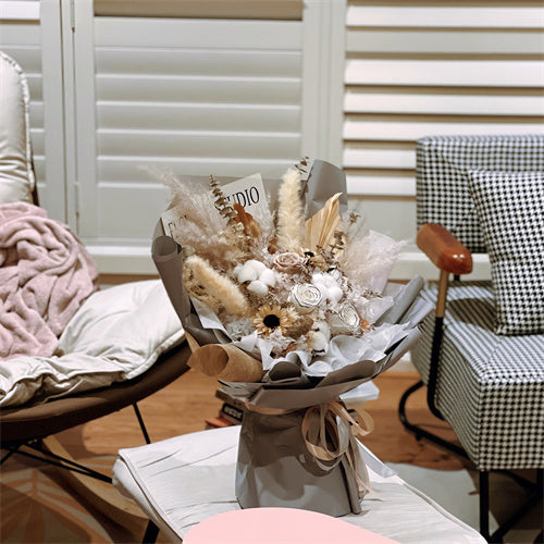 Neutral Everlasting Preserved Flower Bouquet Large Size丨Preserved Flowers丨Dry Flowers Melbourne